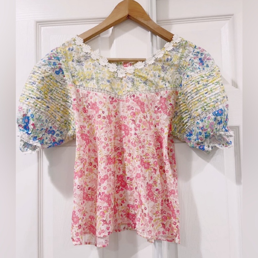 New LoveShackFancy Concord Floral Top Blouse